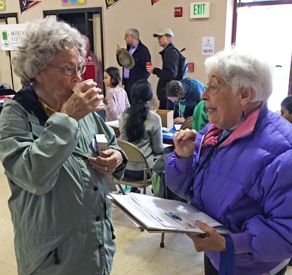 Alice Cochran chatted with Joan MacDonald.